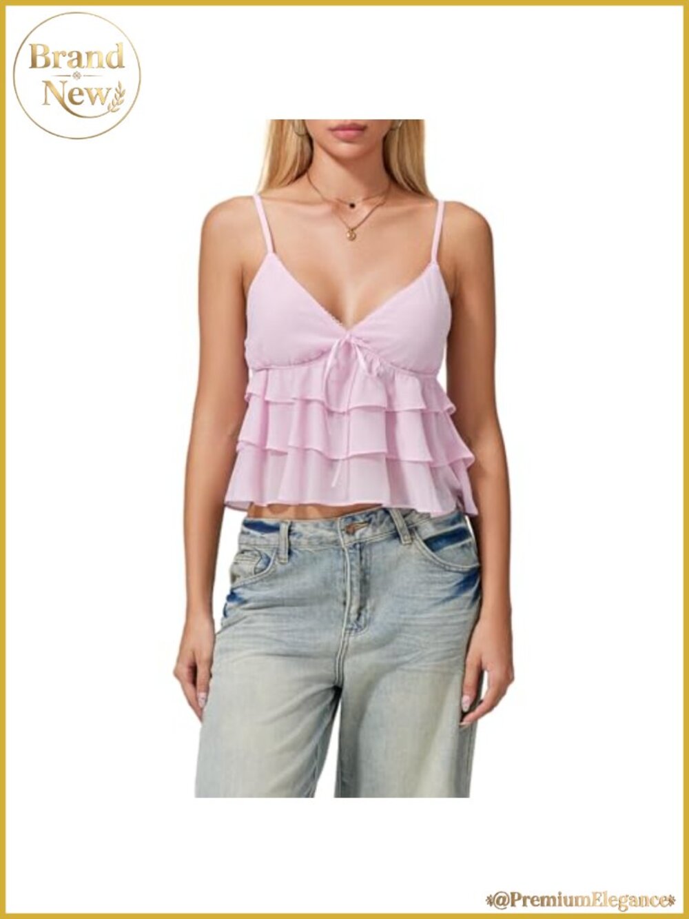 Backless Ruffle Crop Camisole Spaghetti Strap Y2K Top